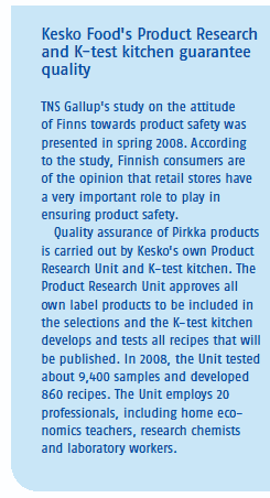 Kesko Food's Product Research and K-test kitchen guarantee quality