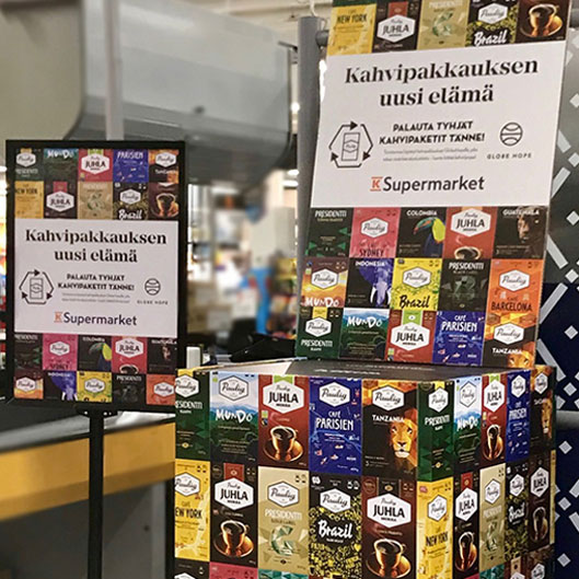 Kahvipakkauksien uusi elämä